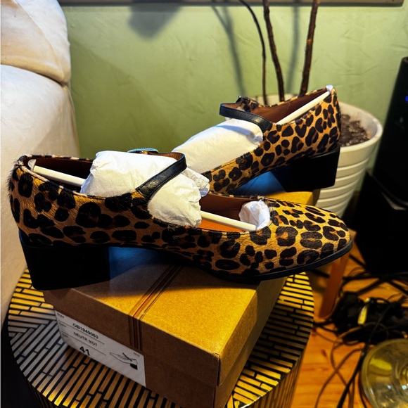 Gorgeous Anthropologie/Mauve Mary Jane Block Heels❤️ NIB EU 41 10/10.5 Leopard - Picture 5 of 7